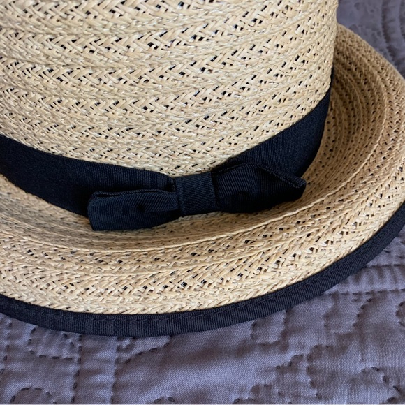 Talbots Women's Straw Hat with Black Ribbon - Picture 2 of 5